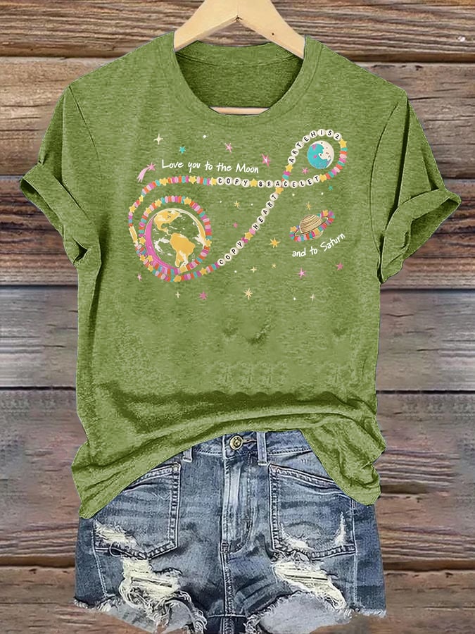 Women's Fun Planet Print T-Shirt