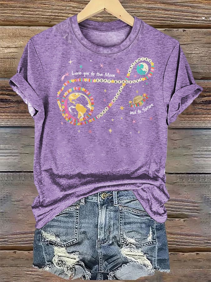Women's Fun Planet Print T-Shirt