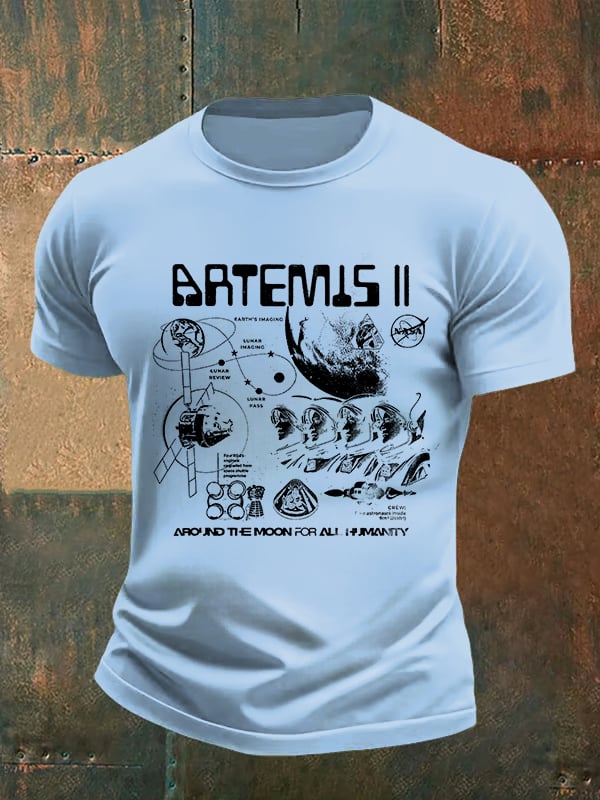 Men's Lunar Landing Character Print T-Shirt