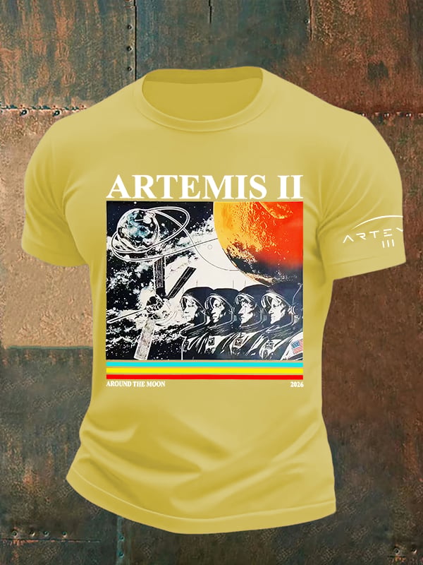 Men's Lunar Landing Character Print T-Shirt