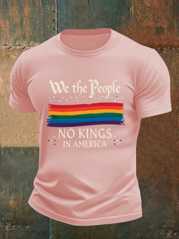🔥Buy 3 Get 15% Off🔥Men's We the People NO KINGS IN AMERICA print T-Shirt