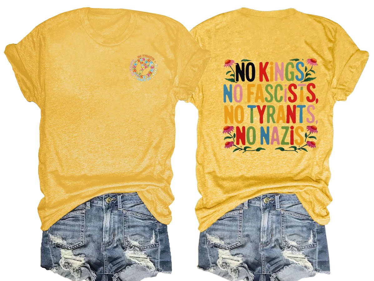 No Kings In America Print T-shirt