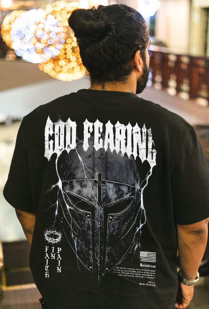 God Fearing Faith Pain Revelation 21:8 Gods Country Printed Men's T-shirt