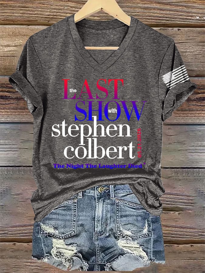 🔥Buy 3 Get 15% Off🔥V-Neck Retro Last Show 05.21.2026 The Night The Laughter Died Print T-Shirt