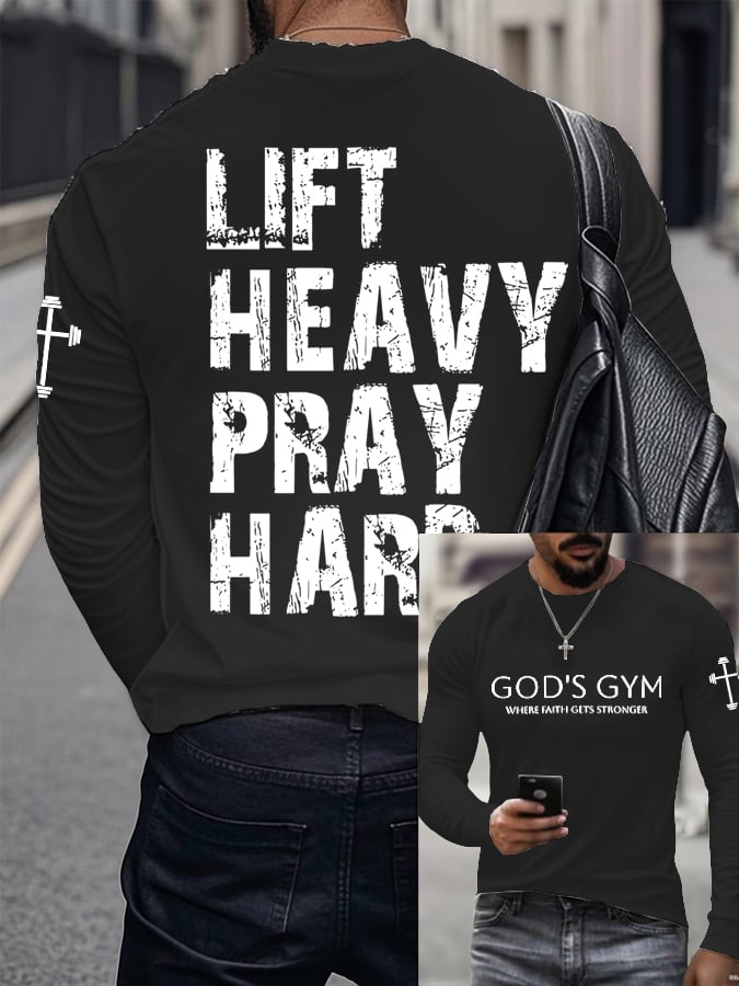 Men's Raven's Gym Faith Printed Long Sleeve Top