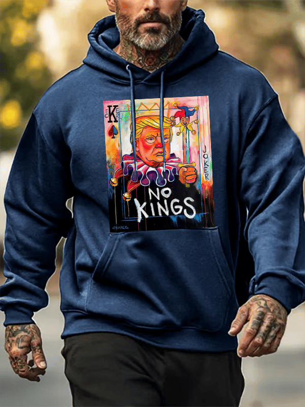 Men's No Kings In America Print Casual Hoodie