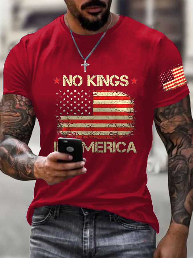 🔥Buy 3 Get 15% Off🔥Men's No King in America Print Casual T-Shirt