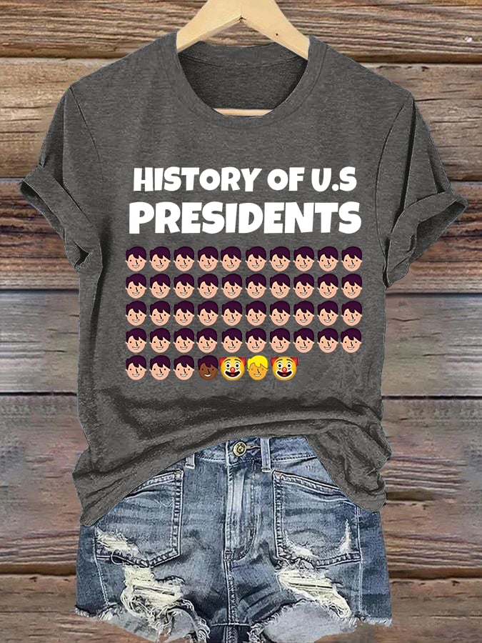 🔥Buy 3 Get 15% Off🔥Women's History Of US Presidents Print T-Shirt