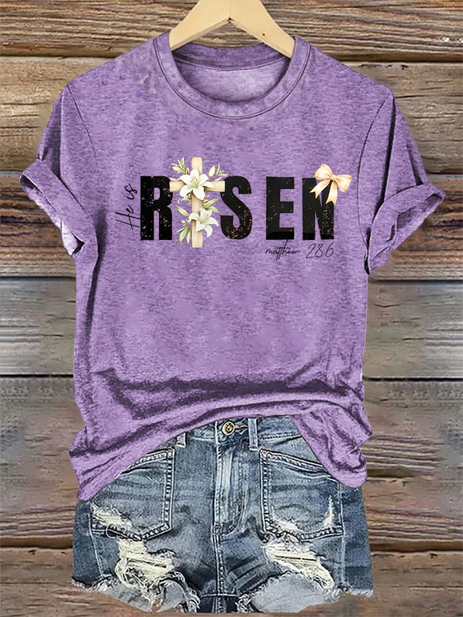 Women's He is Risen Print T-Shirt