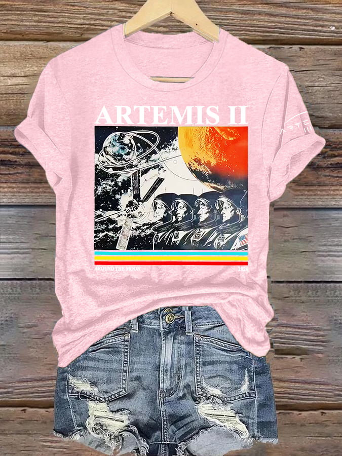 Women's Lunar Landing Character Print T-Shirt