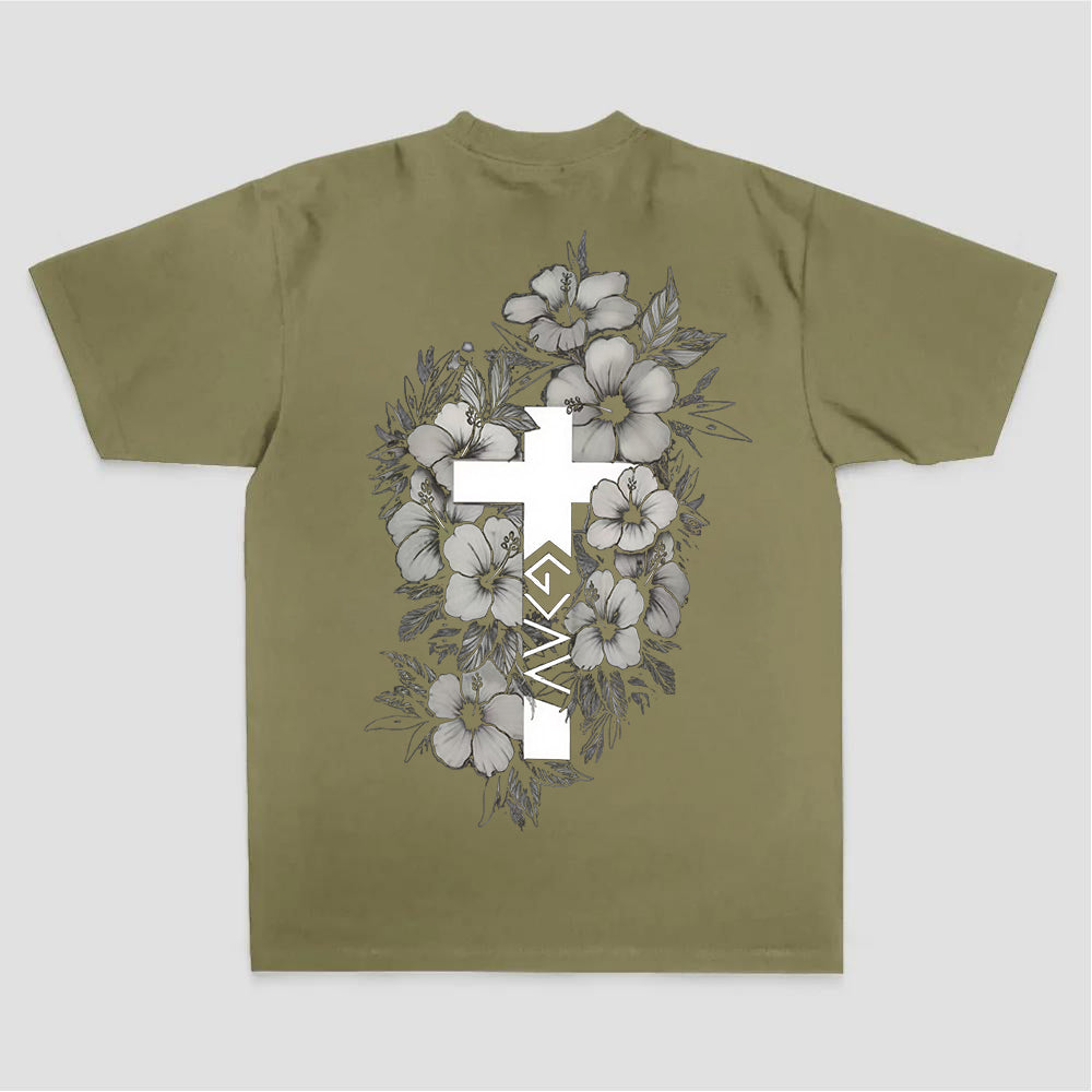 Floral Cross Printed Women's T-shirt