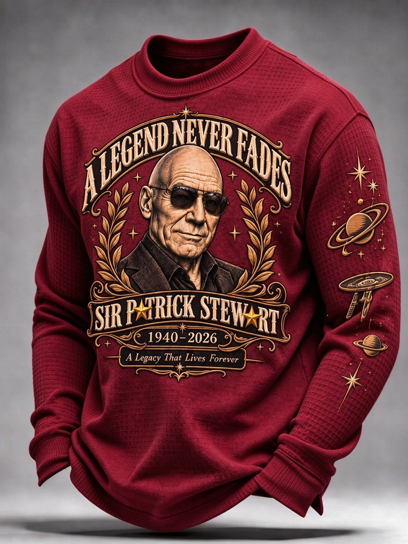 Men's Casual Commemorative Printed Long-Sleeve T-Shirt