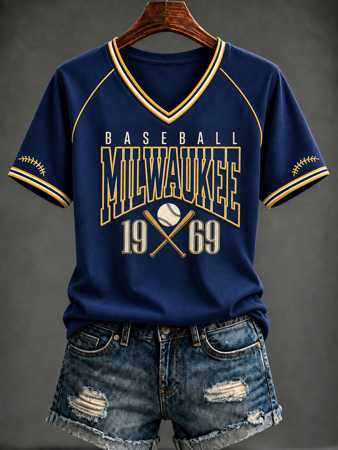Women's Baseball Print T-Shirt