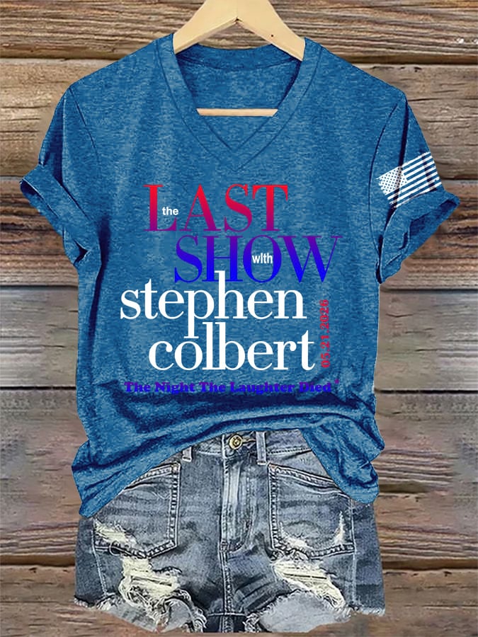 🔥Buy 3 Get 15% Off🔥V-Neck Retro Last Show 05.21.2026 The Night The Laughter Died Print T-Shirt