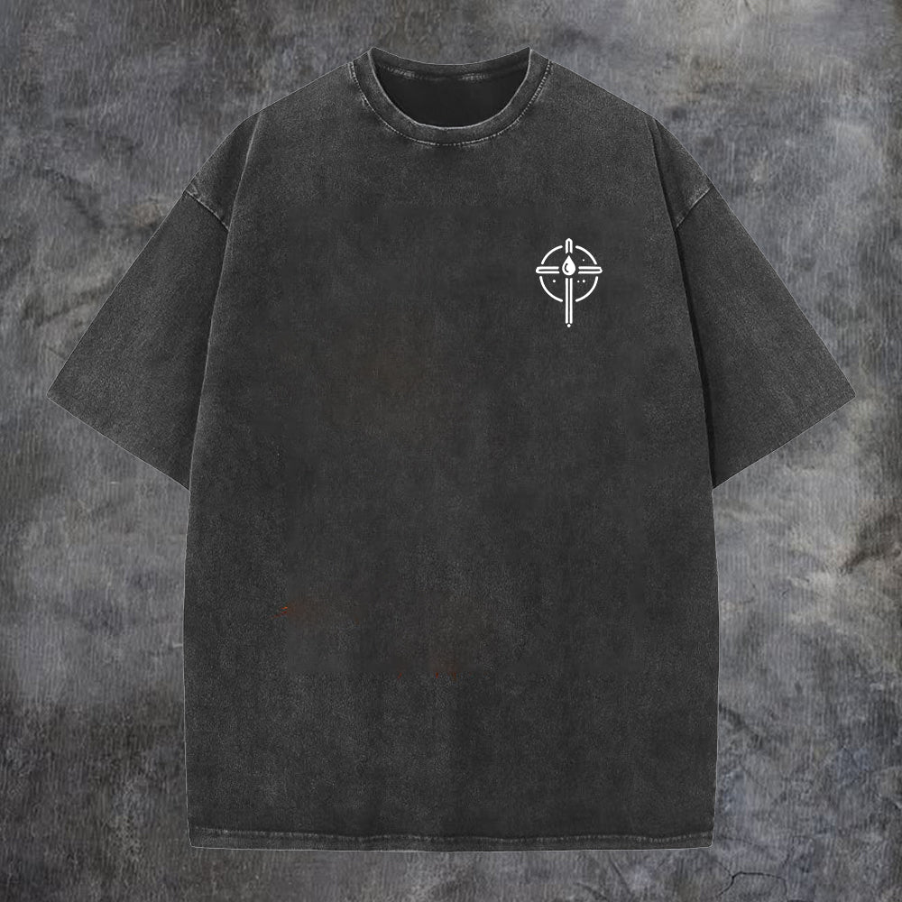 Jesus Is King Printed Men's Washed Tee
