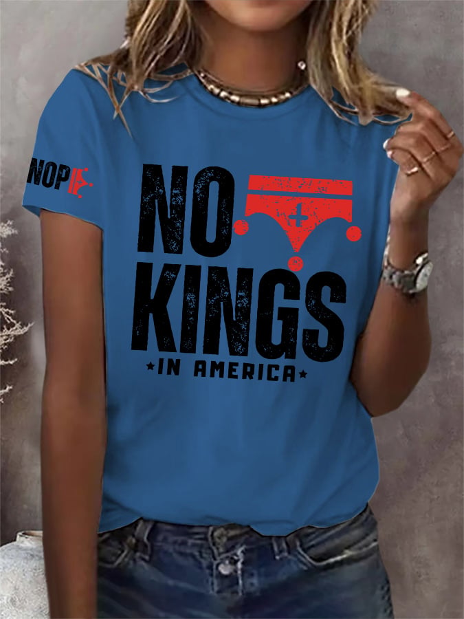 🔥Buy 3 Get 15% Off Retro No Kings In America Print T-Shirt