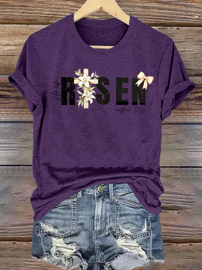 Women's He is Risen Print T-Shirt
