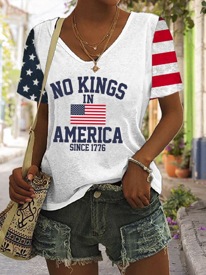🔥Buy 3 Get 15% Off🔥Women's No King in America Print Casual T-Shirt