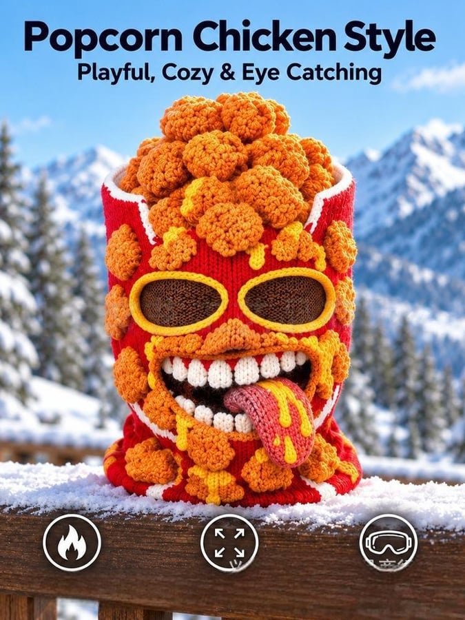 Men's Outdoor Knitted Thermal Balaclava with a Quirky Design