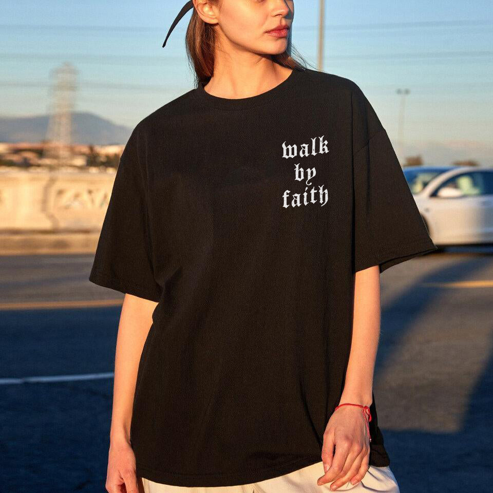 Walk By Faith Cross Printed Women's T-shirt