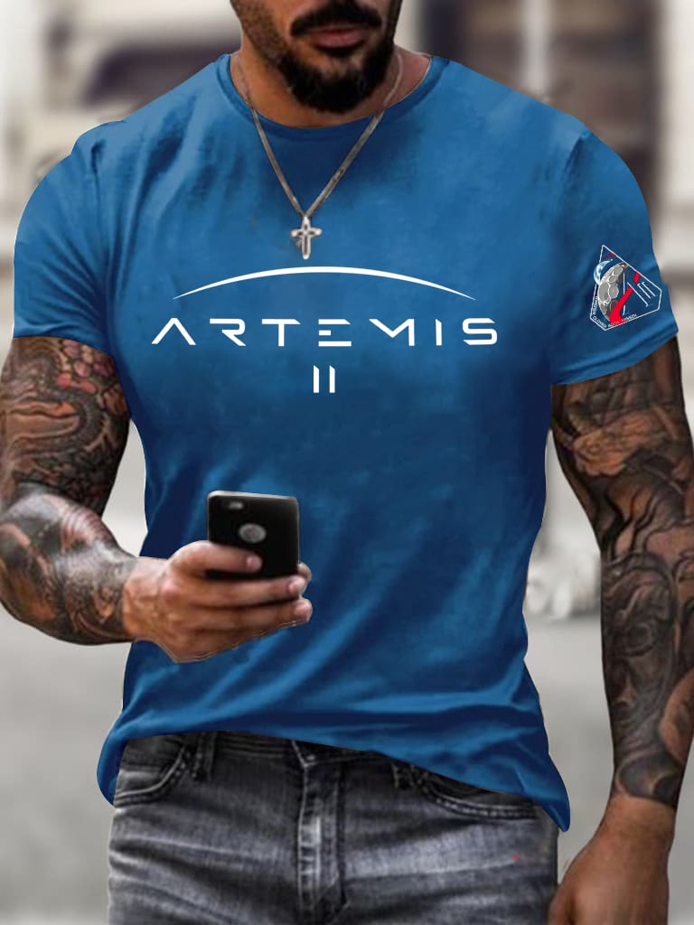 Men's Round Neck Casual Printed T-Shirt