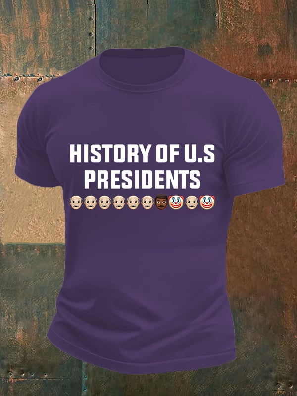 🔥Buy 3 Get 15% Off🔥Men's History Of US Presidents Print T-Shirt