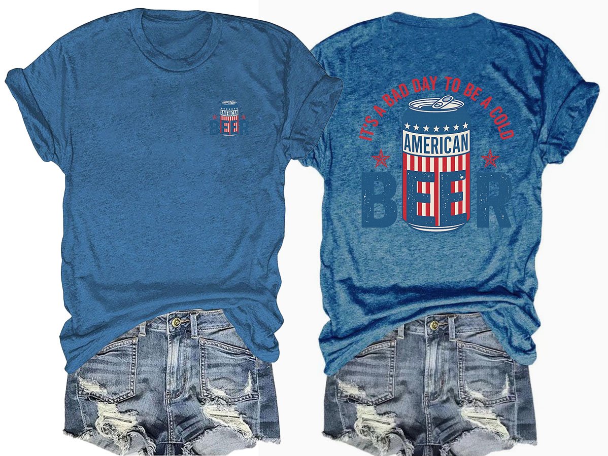 🔥Buy 3 Get 15% Off🔥It’s a Bad Day to Be a Cold Beer, Funny 4th of July Drinking Shirt