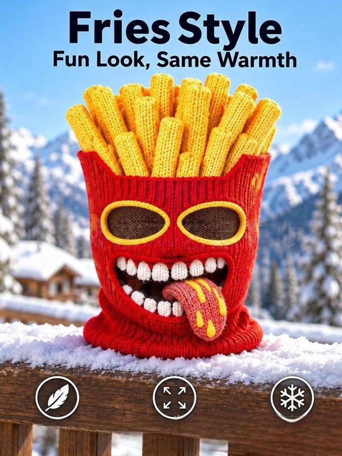 Men's Outdoor Knitted Thermal Balaclava with a Quirky Design