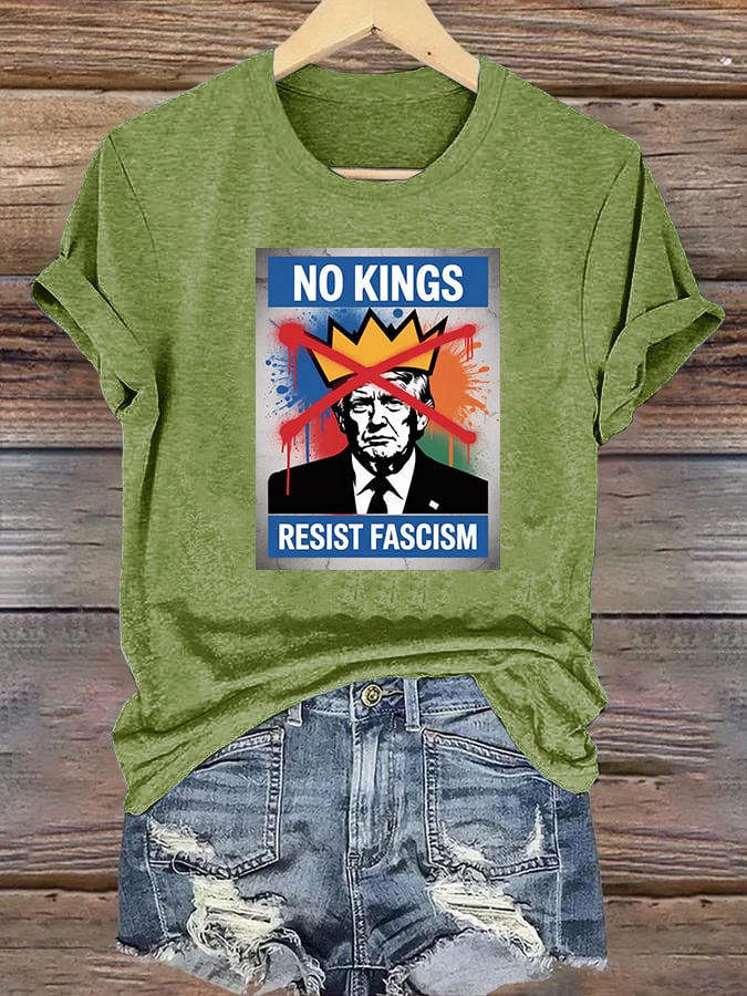 Women's NO KINGS RESIST FASCISM T-shirt