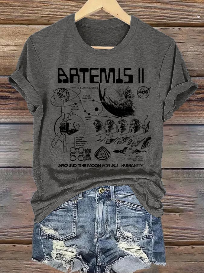 Women's Lunar Landing Character Print T-Shirt