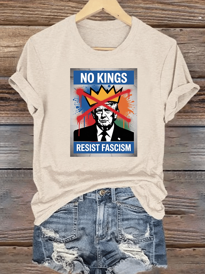 Women's NO KINGS RESIST FASCISM T-shirt