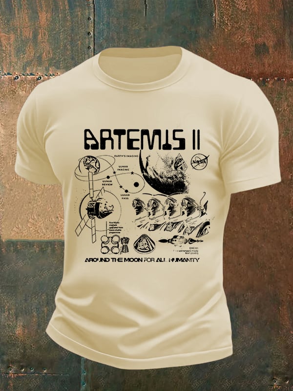 Men's Lunar Landing Character Print T-Shirt
