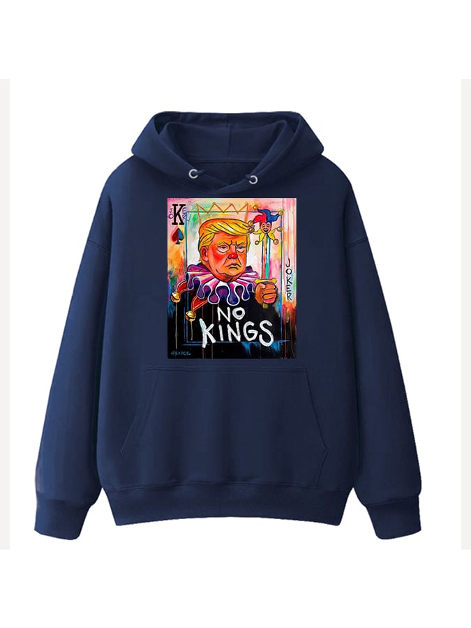 Unisex No Kings In America Print Casual Hoodie