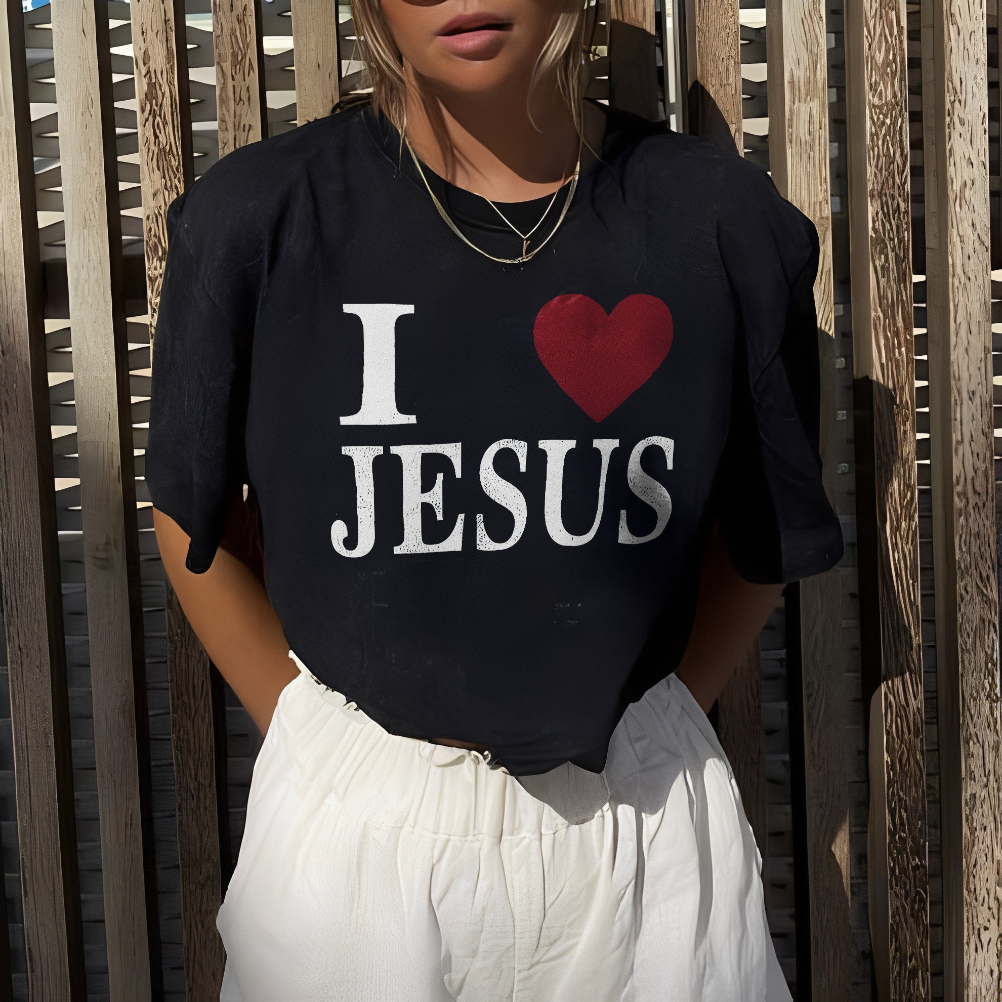 I Love Jesus Printed Women's T-shirt