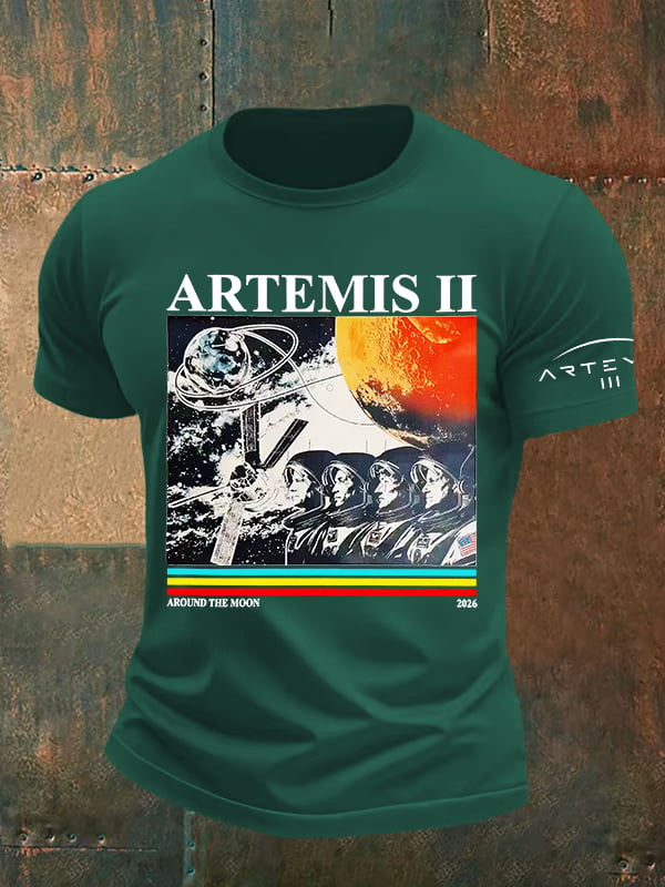 Men's Lunar Landing Character Print T-Shirt