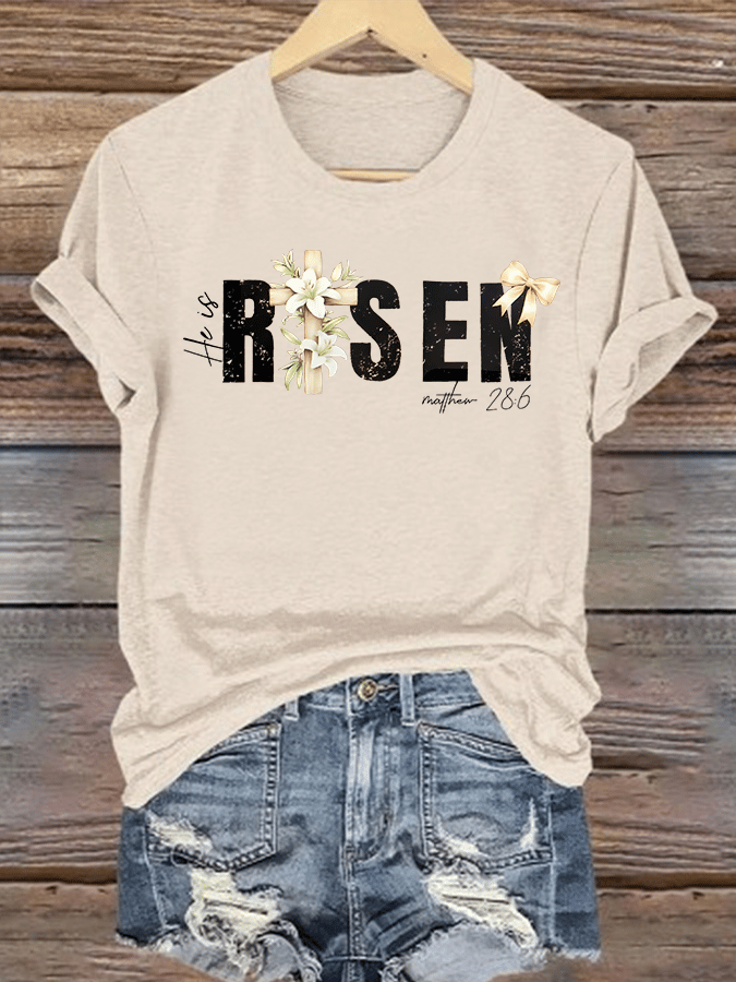Women's He is Risen Print T-Shirt