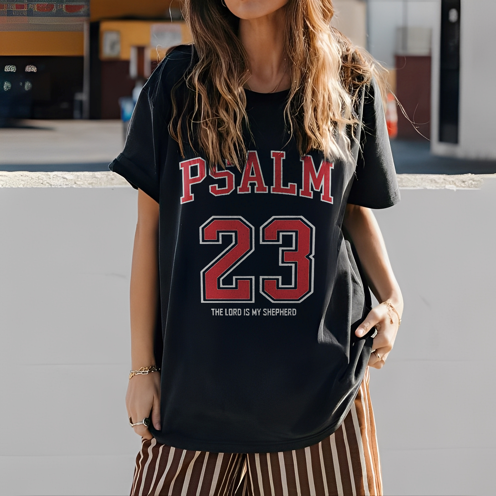 Psalm 23 The Lord Is My Shepherd Printed Women's T-shirt