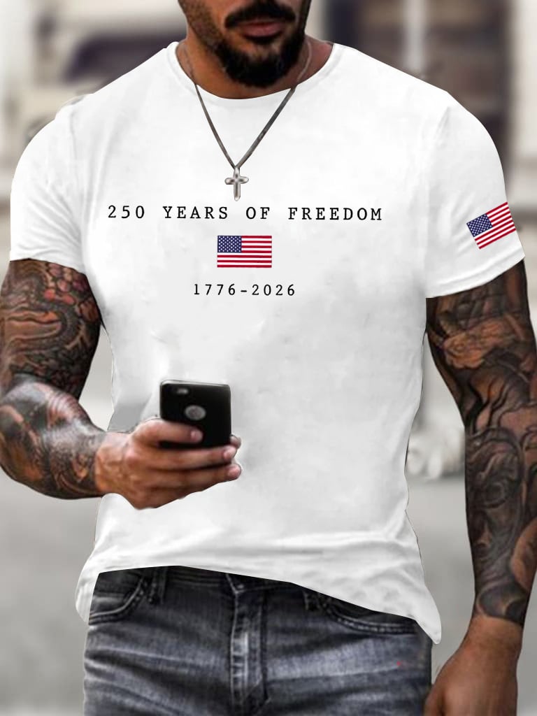 Men's America Flag Print T-Shirt