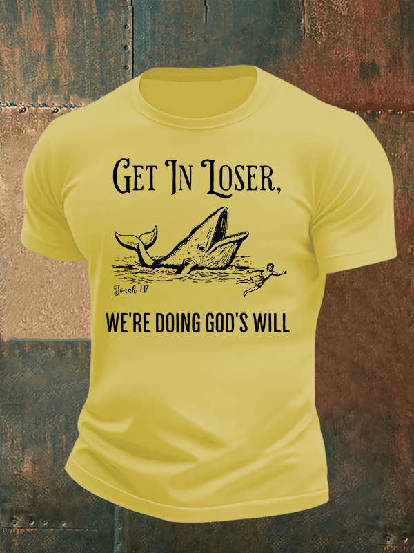 Men's WE'RE DOING GOD'S WILL Print T-Shirt