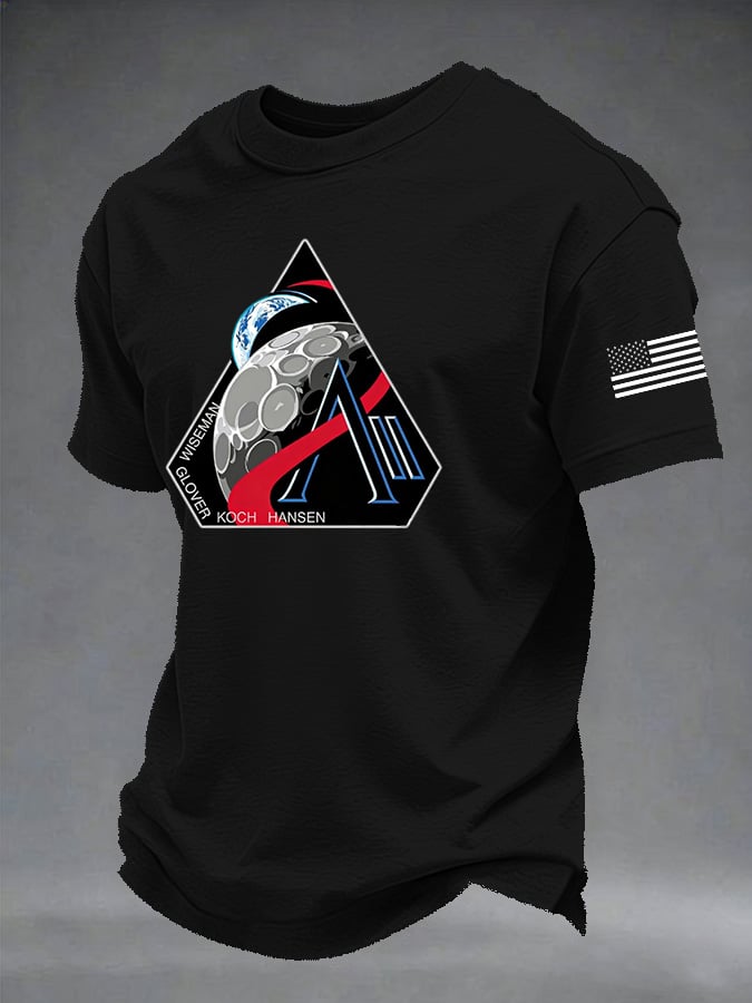 Men's Artemis II Round Neck Casual Printed T-Shirt