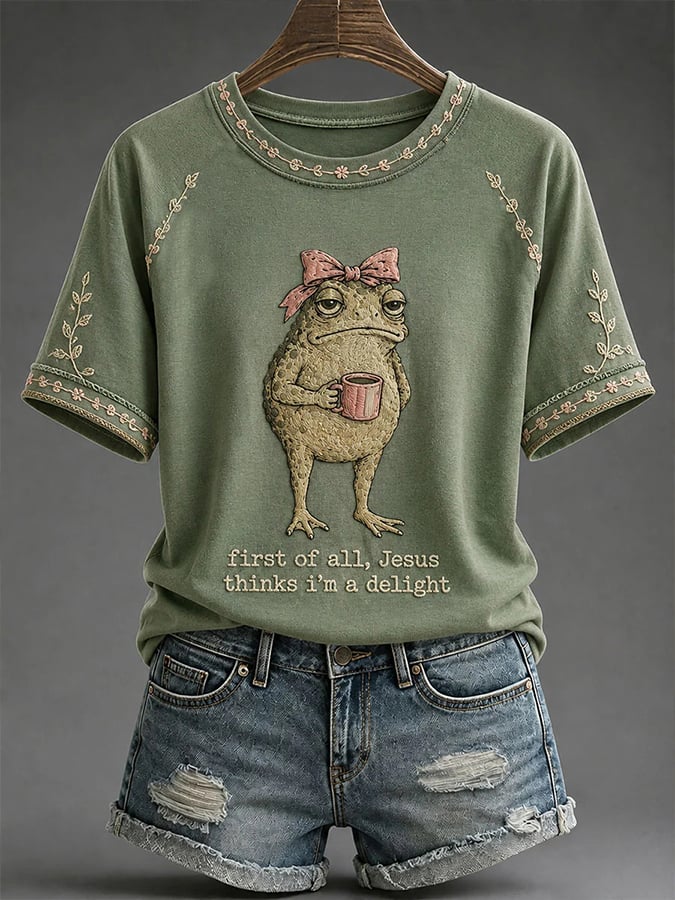 Women'S Casual "Faith" Print T-Shirt