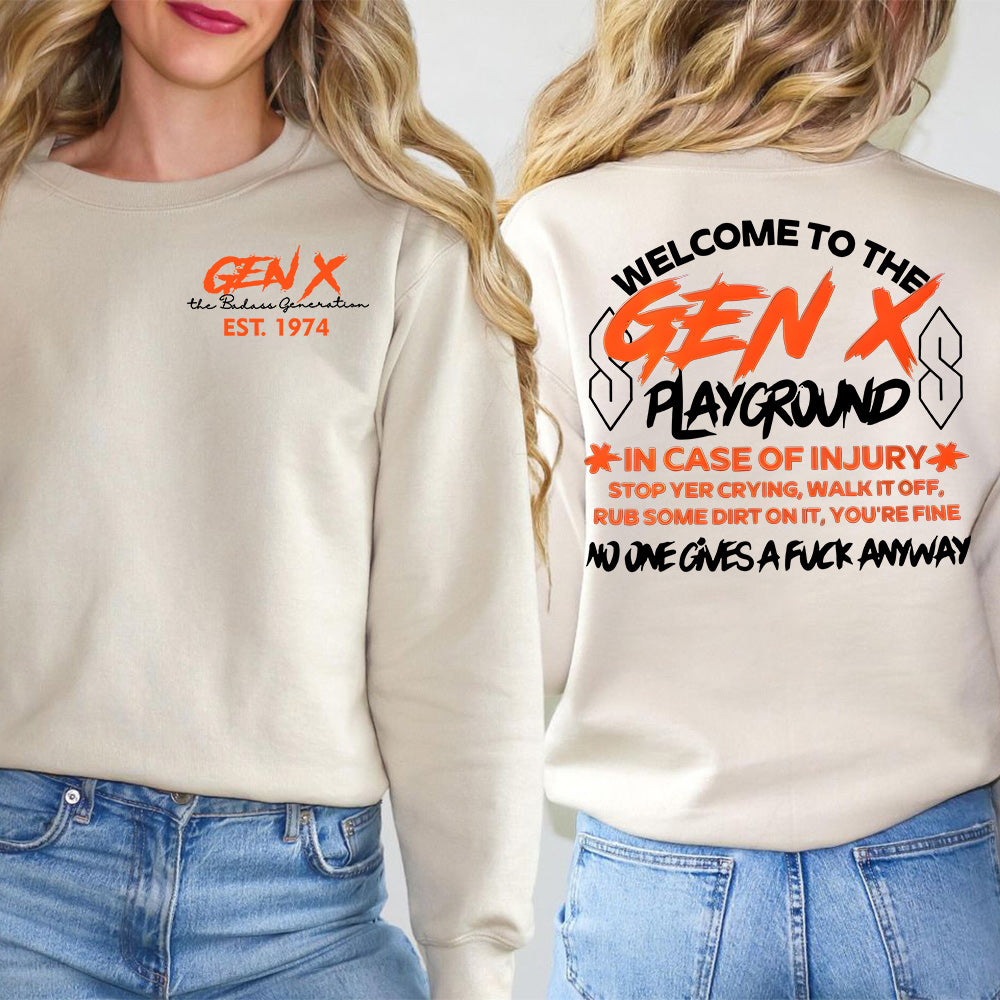 Custom Year Badass Gen X Playground T-shirt/Sweatshirt