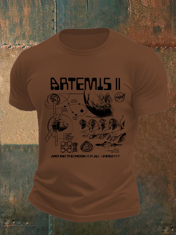 Men's Lunar Landing Character Print T-Shirt