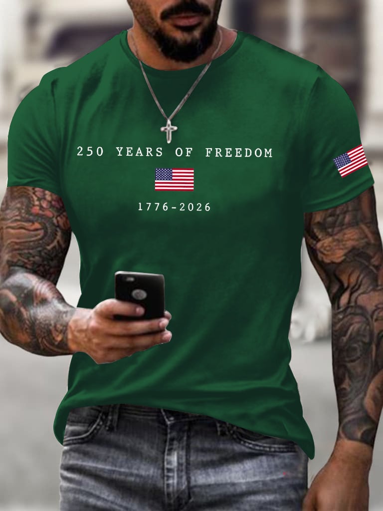Men's America Flag Print T-Shirt