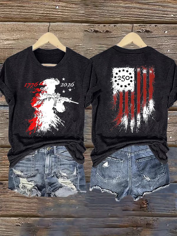 Women's 250 YEARS Round-neck Printed T-Shirt