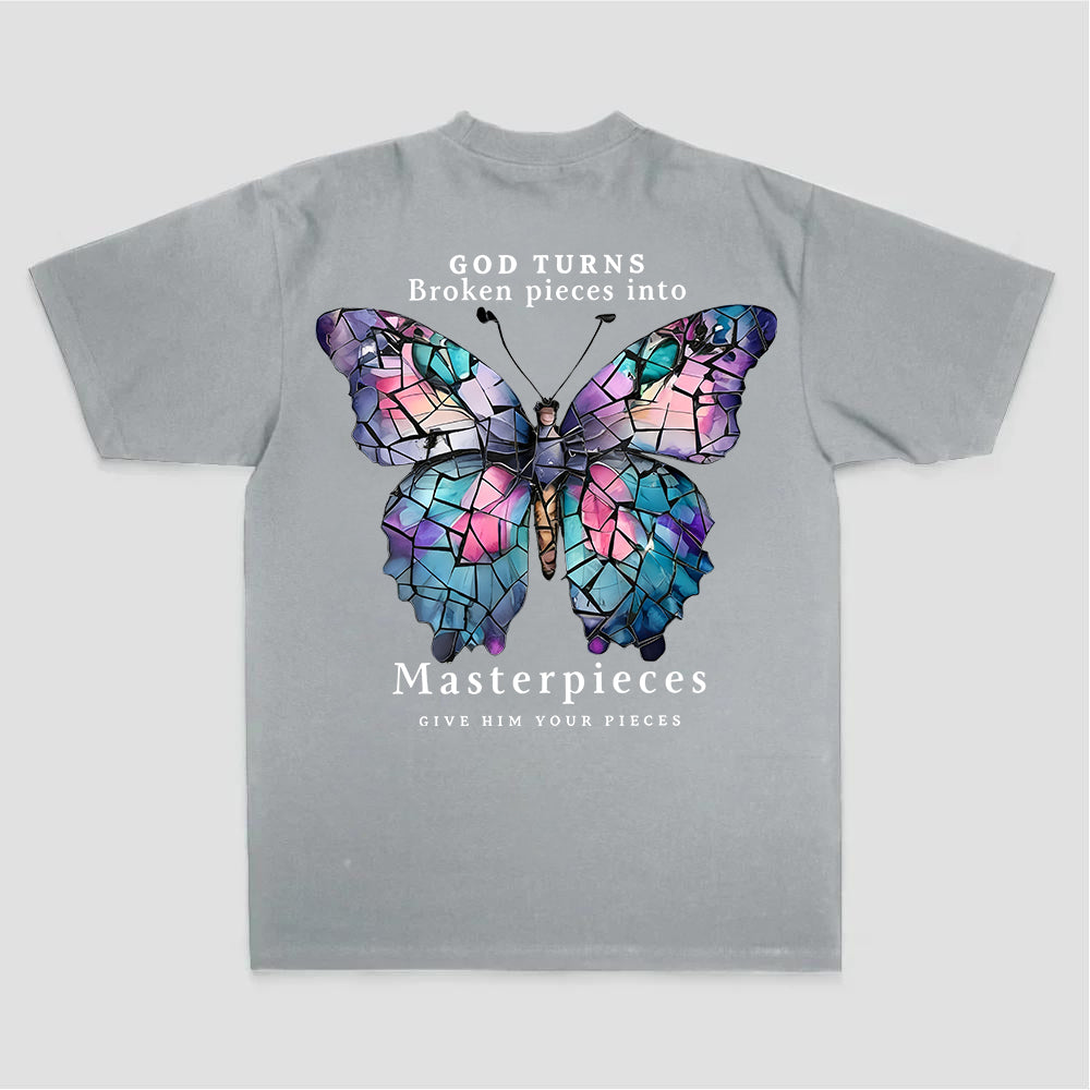 God Turns Broken Pieces Into Masterpieces Printed Women's T-shirt