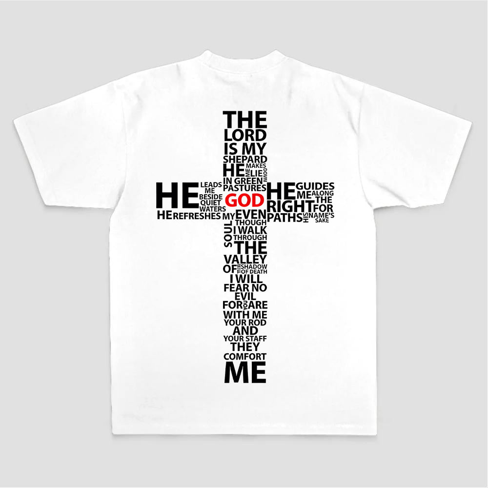 I Will Fear No Evil For You Are With Me Your Rod And Your Staff They Comfort Me God Printed Women's T-shirt