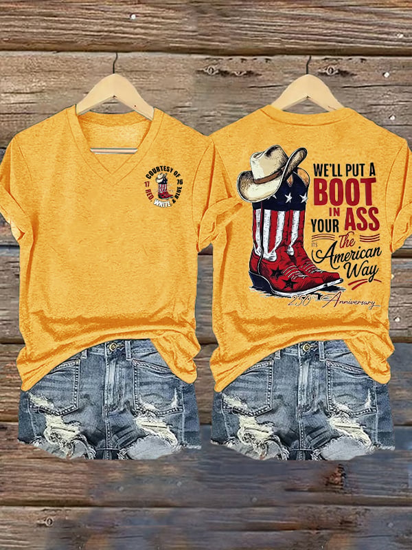 Women's WE'LL PUT A BOOT Print T-Shirt