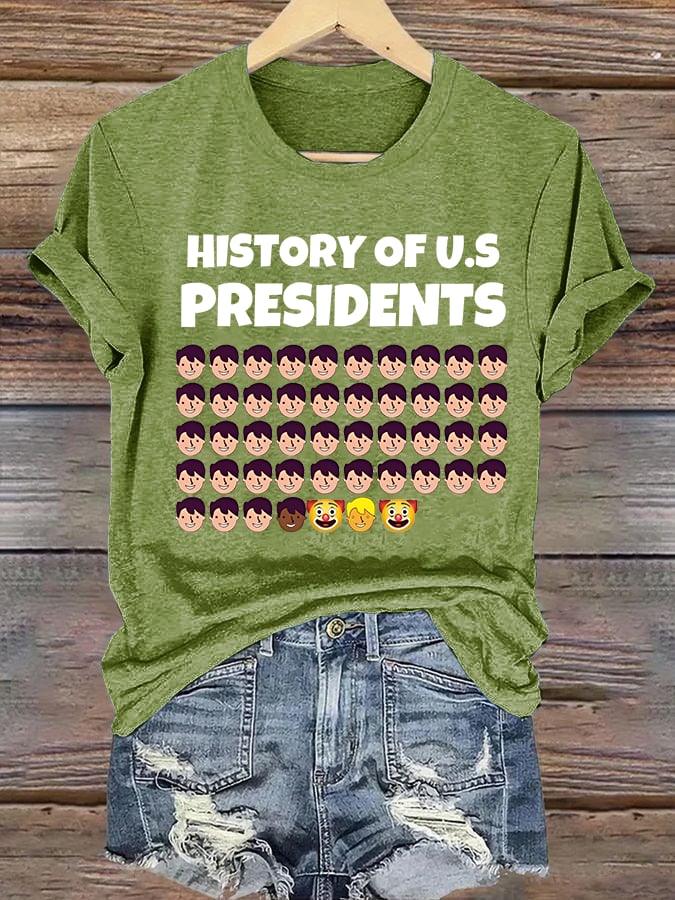 🔥Buy 3 Get 15% Off🔥Women's History Of US Presidents Print T-Shirt