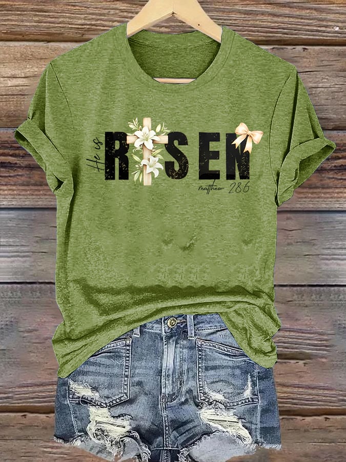 Women's He is Risen Print T-Shirt